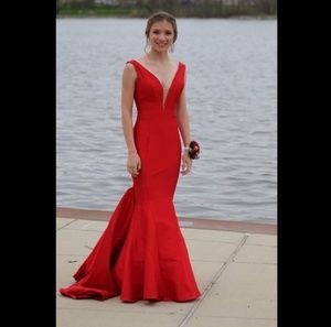 Red Mermaid Prom Dress